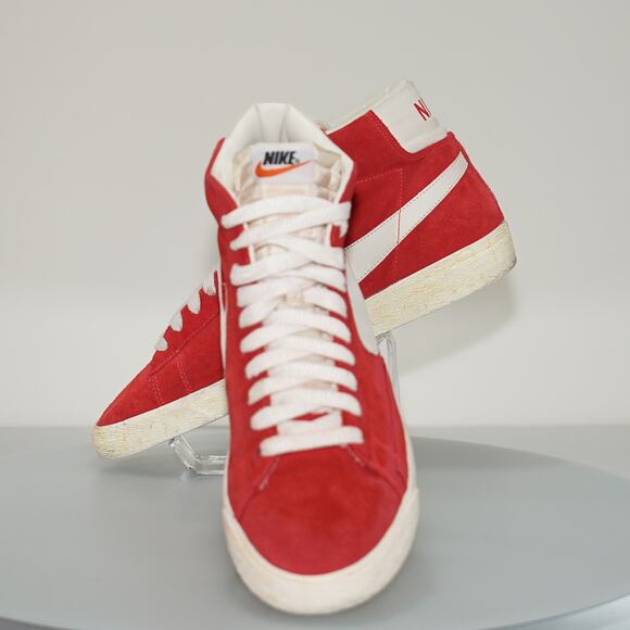 Nike Blazer High Suede VNTG Crimson Red - Size 11.5 - Picture 6 of 9